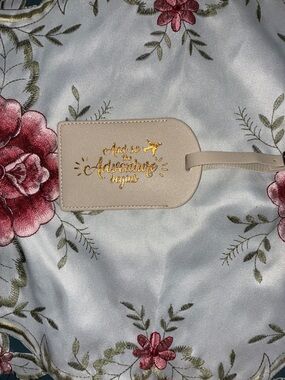 Neutral Beige Luggage Tag - "And so the Adventure Begins"